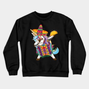 Mexican Dabbing Unicorn Cinco De Mayo Poncho Sombrero Taco Crewneck Sweatshirt